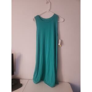 Time and Tru Woman's Size Medium Dress Straight Midi Teal/ Green in Color